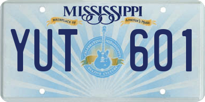 MS license plate YUT601