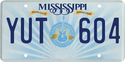 MS license plate YUT604