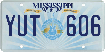 MS license plate YUT606