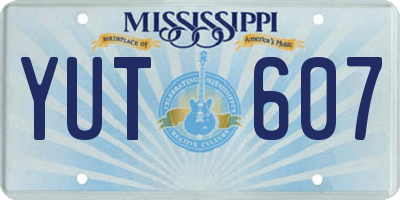 MS license plate YUT607