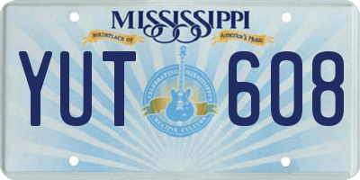 MS license plate YUT608