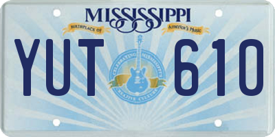 MS license plate YUT610