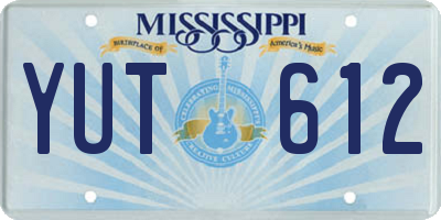 MS license plate YUT612