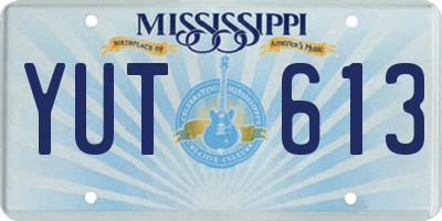 MS license plate YUT613