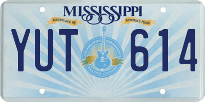 MS license plate YUT614