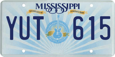 MS license plate YUT615