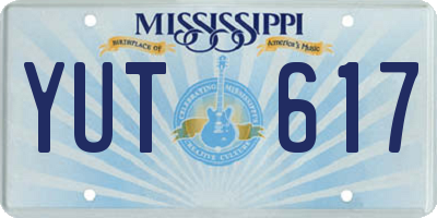 MS license plate YUT617