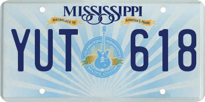 MS license plate YUT618