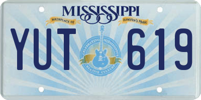 MS license plate YUT619