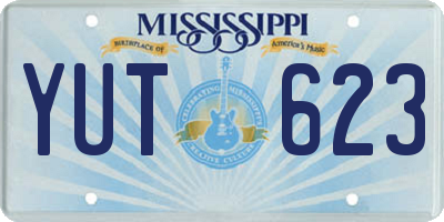 MS license plate YUT623