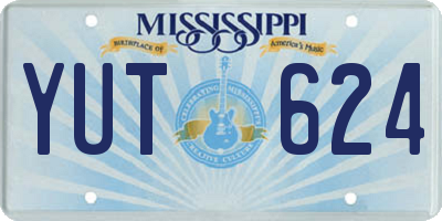 MS license plate YUT624