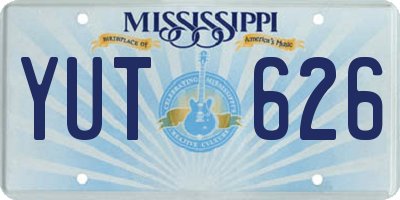 MS license plate YUT626