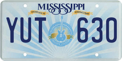 MS license plate YUT630