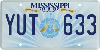 MS license plate YUT633