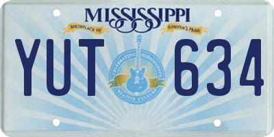 MS license plate YUT634