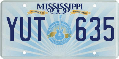 MS license plate YUT635