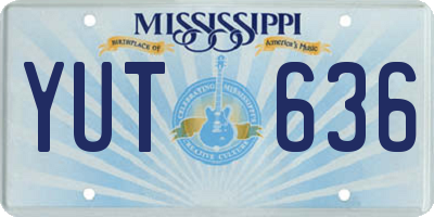 MS license plate YUT636