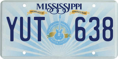 MS license plate YUT638