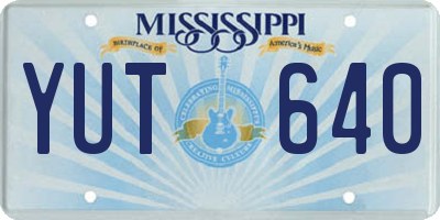 MS license plate YUT640