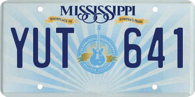 MS license plate YUT641