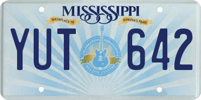 MS license plate YUT642