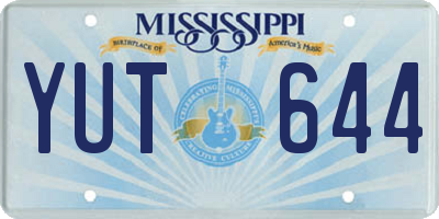 MS license plate YUT644
