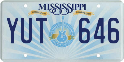 MS license plate YUT646