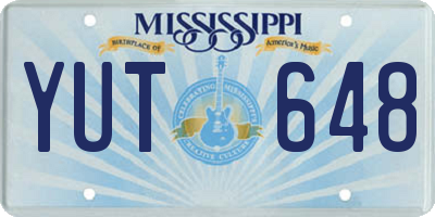 MS license plate YUT648