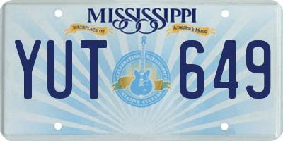 MS license plate YUT649