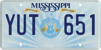 MS license plate YUT651