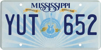 MS license plate YUT652