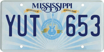 MS license plate YUT653