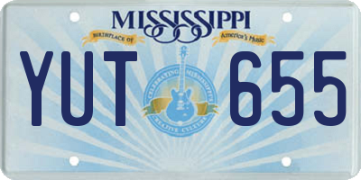 MS license plate YUT655