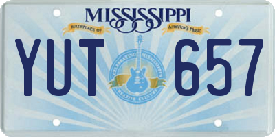 MS license plate YUT657