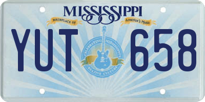 MS license plate YUT658