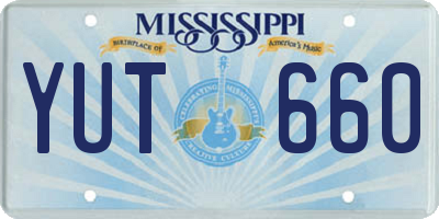 MS license plate YUT660
