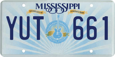 MS license plate YUT661