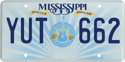 MS license plate YUT662