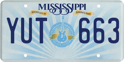 MS license plate YUT663