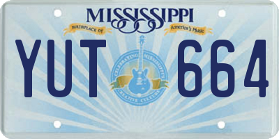 MS license plate YUT664