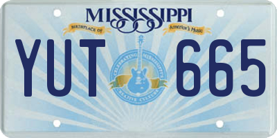 MS license plate YUT665