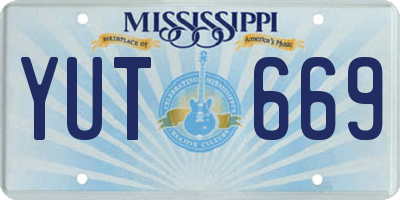 MS license plate YUT669