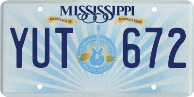 MS license plate YUT672