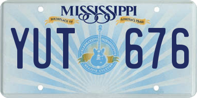 MS license plate YUT676