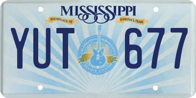 MS license plate YUT677
