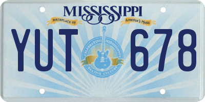 MS license plate YUT678