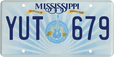 MS license plate YUT679
