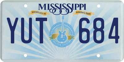 MS license plate YUT684