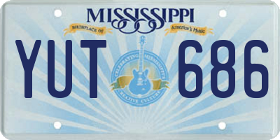 MS license plate YUT686