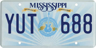 MS license plate YUT688
